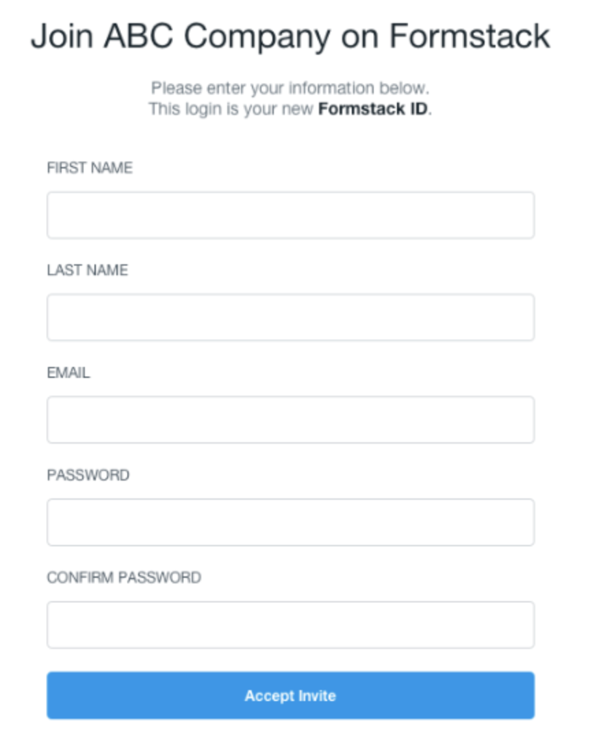 Accept a New User Invitation